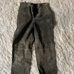 Pesto Green Suede Pants
